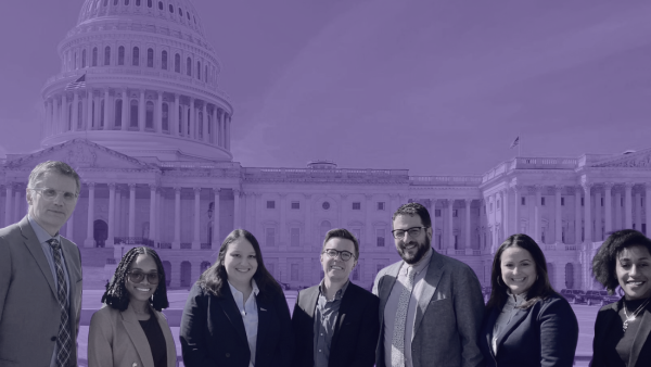 photograph of staff members in front of capitol hill